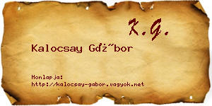Kalocsay Gábor névjegykártya