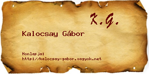 Kalocsay Gábor névjegykártya