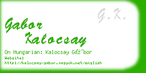 gabor kalocsay business card